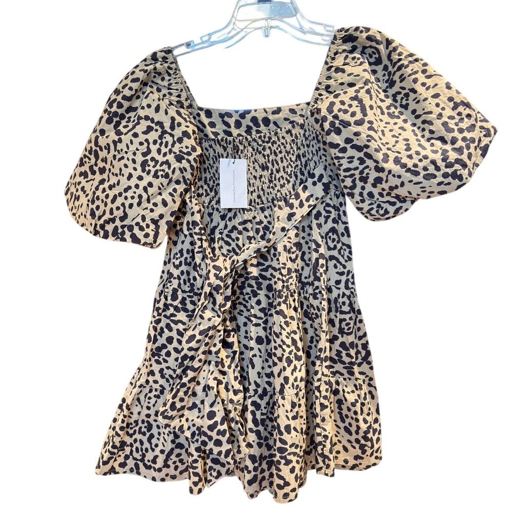 NWT Faithfull the Brand Eryn Mini Dress in Shamari Animal Print Size Small - Picture 4 of 10